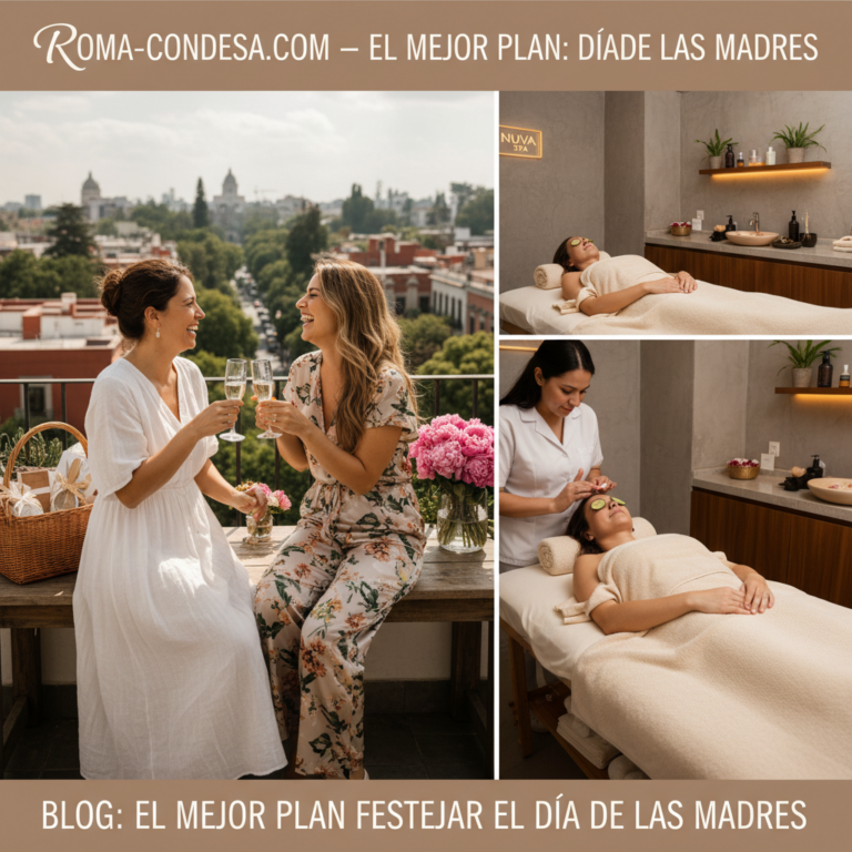 Dos mujeres brindan con copas en terraza, mientras otra sesión de masaje en spa con toallas beige y una terapeuta.