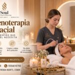 Una especialista aplica oxigenoterapia facial con un dispositivo mientras una clienta descansa, para hidratar y revitalizar su piel.